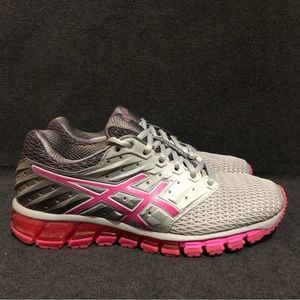 Asics Womens Gel Quantum 180 2 T6G7N Gray Pink Running Shoes Sneakers Size 8.5